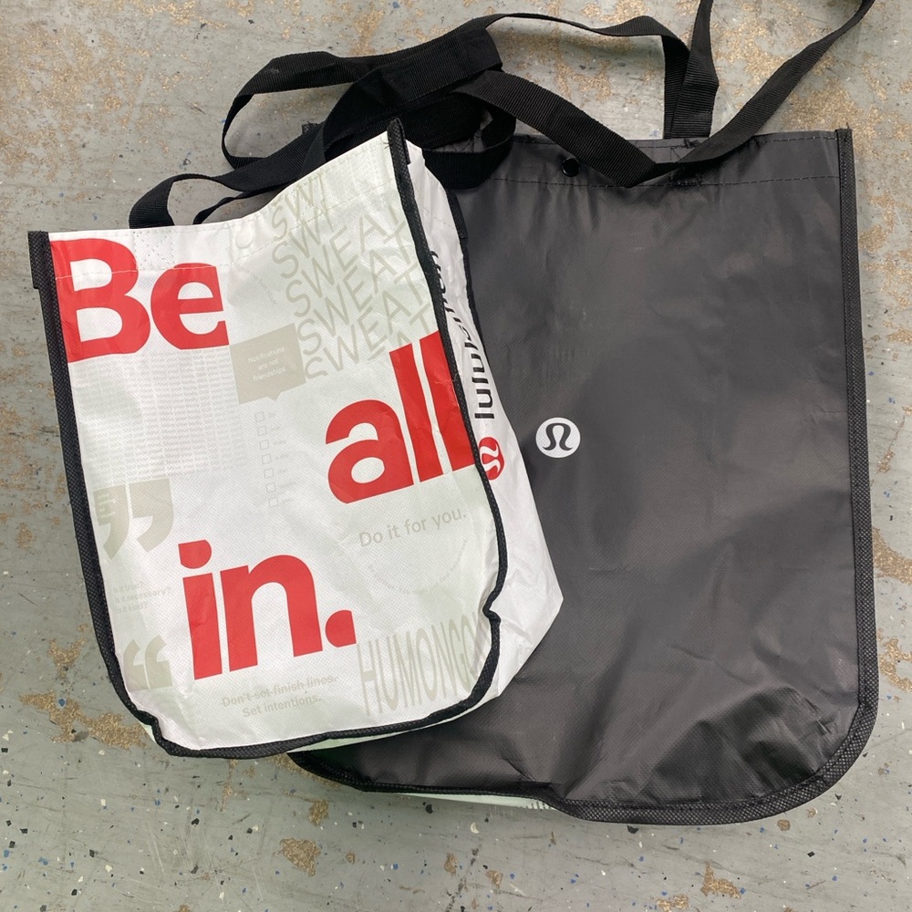 Lululemon Black and White Tote Bags